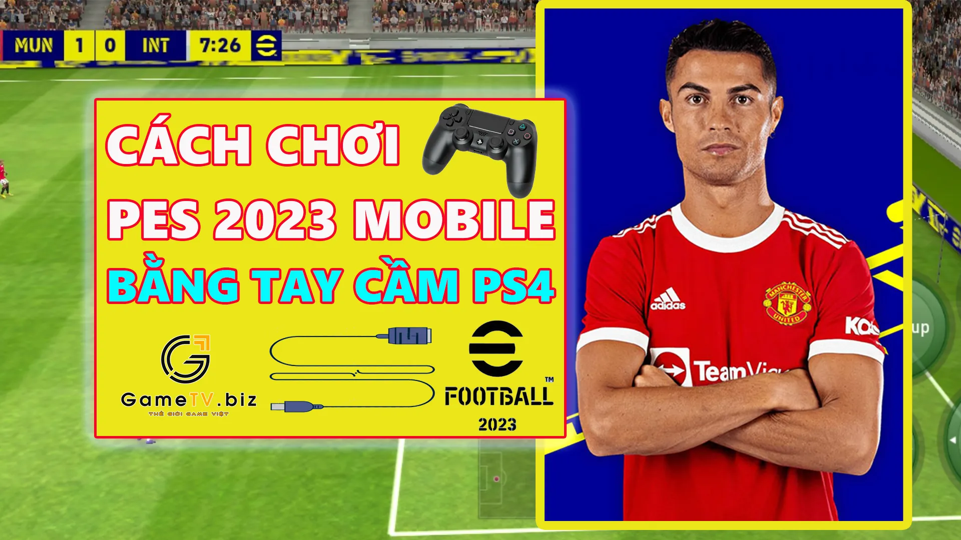 cach choi PES 2023 mobile bang tay cam PS4 thum
