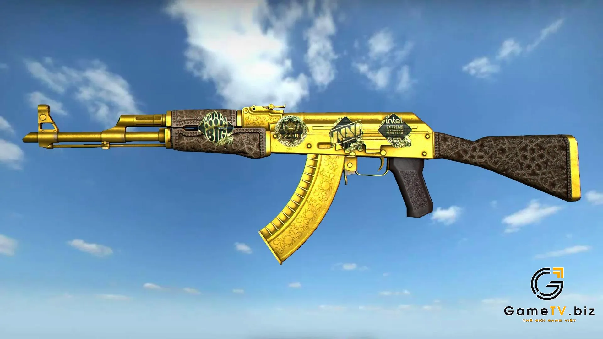 Skin CSGO AK-47 Gold Arabesque (Souvenir) - Giá từ 30 triệu VNĐ đến 200 triệu VNĐ