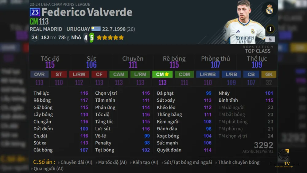 Cầu thủ FO4 - Valverde 23UCL